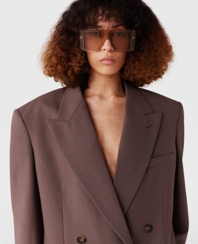 Oversized-Blazer mit doppelter Knopfleiste