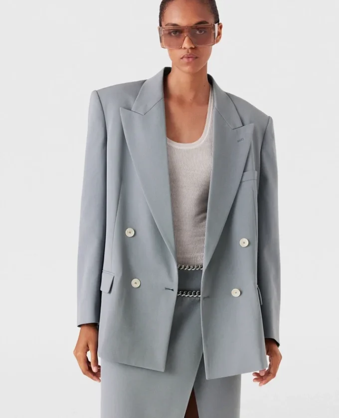 Oversized-Blazer mit doppelter Knopfleiste