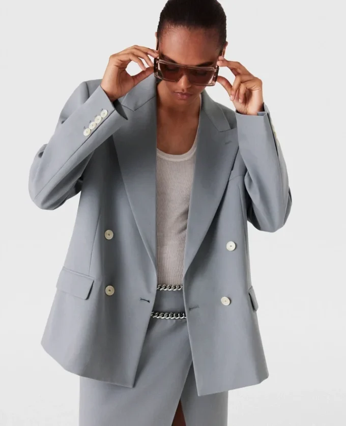 Oversized-Blazer mit doppelter Knopfleiste