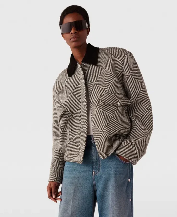 Oversized-Bomberjacke aus Tweed