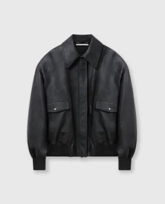 Oversized-Bomberjacke aus veganem Material