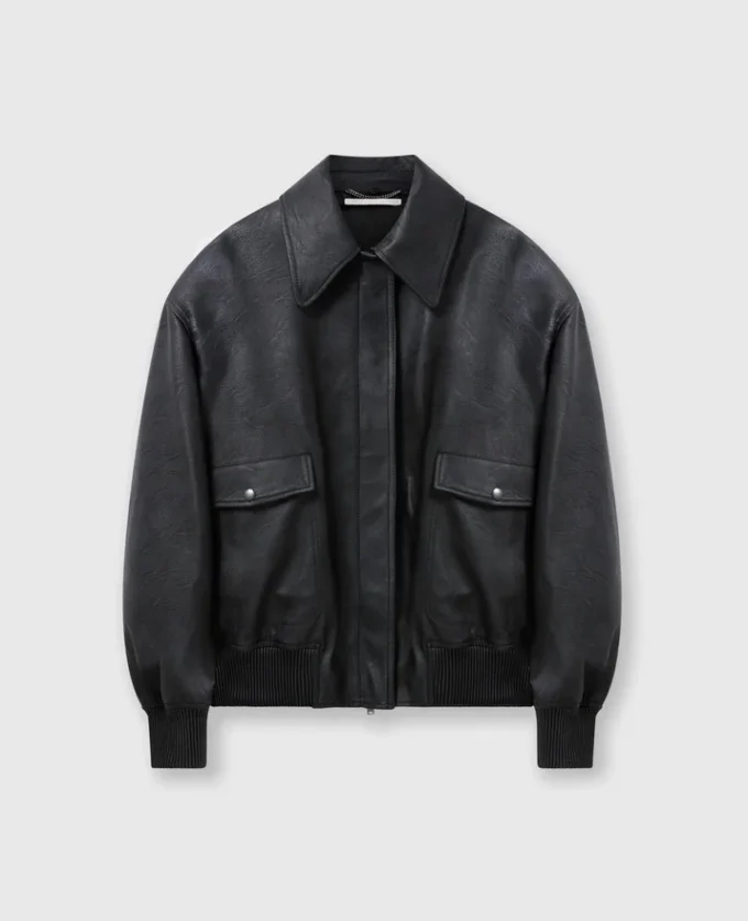 Oversized-Bomberjacke aus veganem Material
