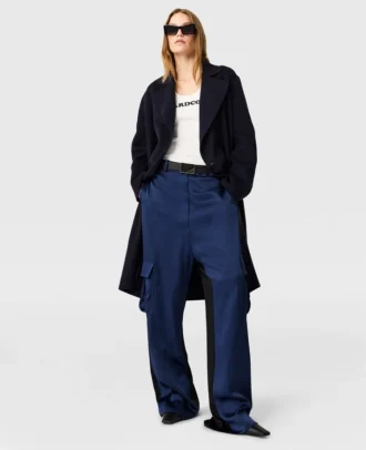 Oversized-Cargohose aus Satin