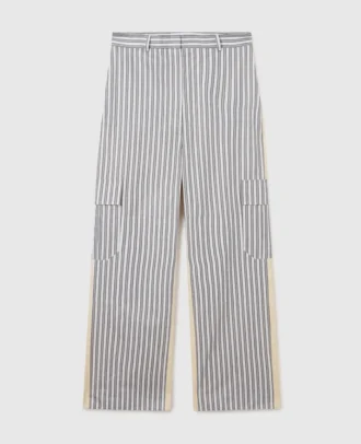 Oversized-Cargohose mit gemischten Streifen