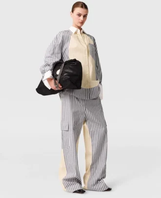 Oversized-Cargohose mit gemischten Streifen