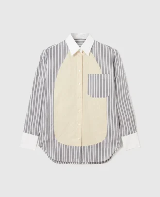 Oversized-Hemd mit gemischten Streifen