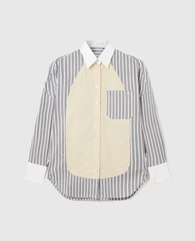 Oversized-Hemd mit gemischten Streifen