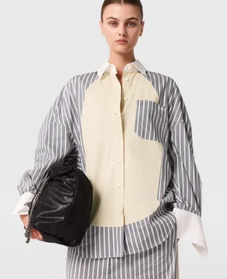 Oversized-Hemd mit gemischten Streifen