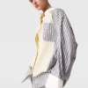 Oversized-Hemd mit gemischten Streifen
