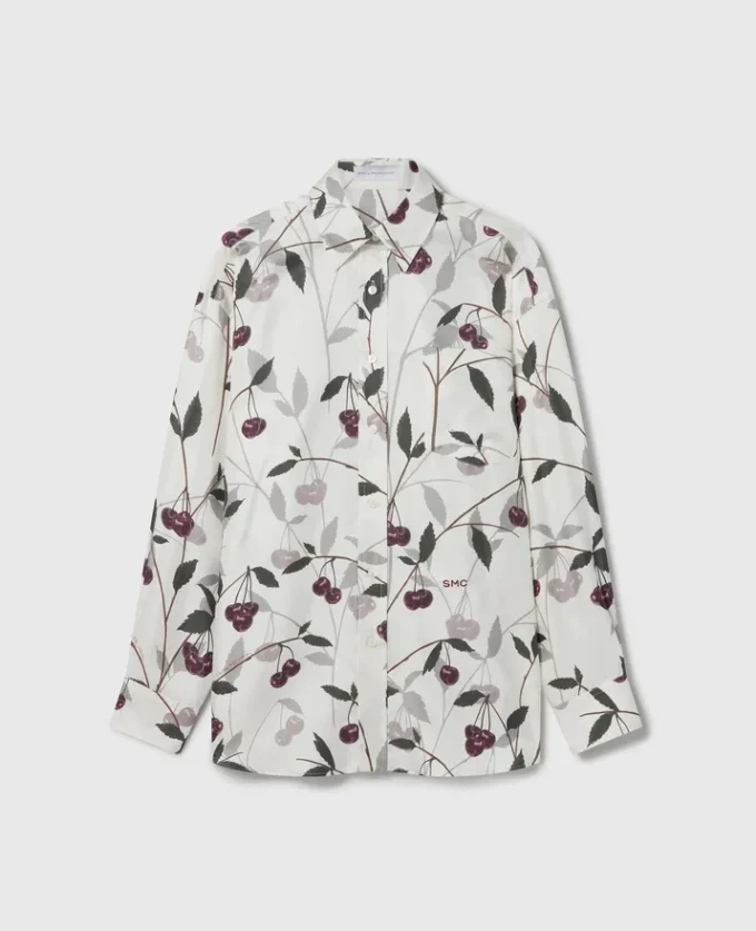 Oversized-Hemd mit Kirschprint