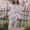 Oversized-Hemd mit Kirschprint