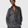 Oversized-Hemd mit Leopardenmuster