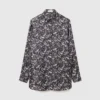 Oversized-Hemd mit Spitzenprint