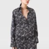 Oversized-Hemd mit Spitzenprint