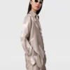 Oversized-Hemd mit Taubenprint