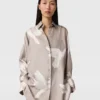 Oversized-Hemd mit Taubenprint