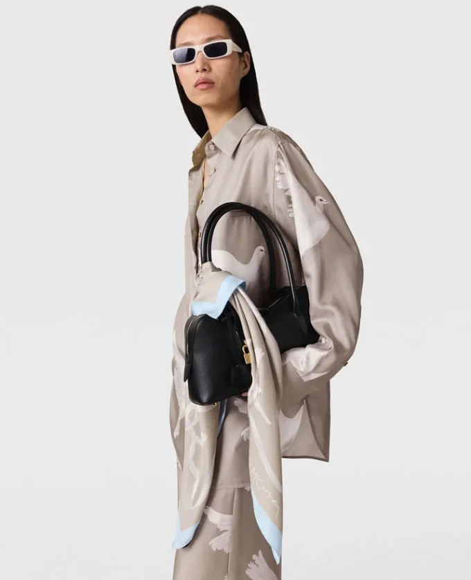Oversized-Hose mit Kordelzug und Taubenprint