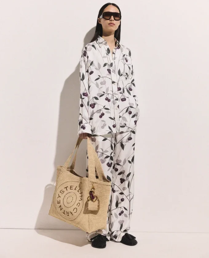 Oversized-Hemd mit Kirschprint