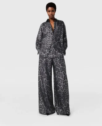 Oversized-Hose mit Kordelzug und Leopardenmuster