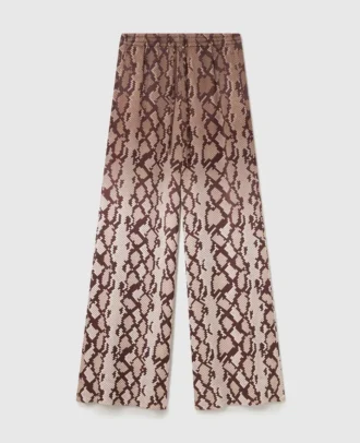 Oversized-Hose mit Kordelzug und Schlangenprint