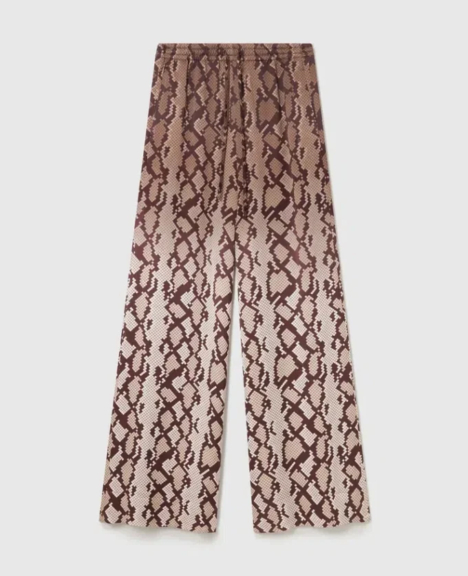 Oversized-Hose mit Kordelzug und Schlangenprint