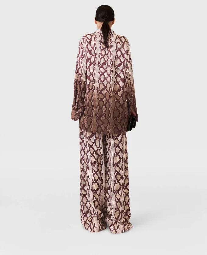 Oversized-Hose mit Kordelzug und Schlangenprint