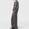 Oversized-Hose mit Kordelzug und Spitzenprint