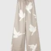 Oversized-Hose mit Kordelzug und Taubenprint