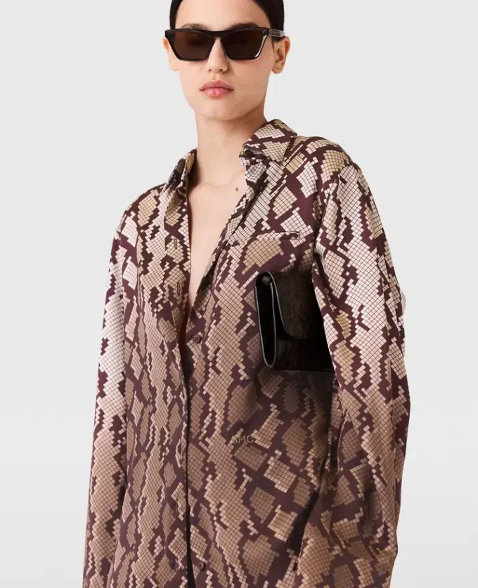 Oversized-Shirt mit Schlangenprint