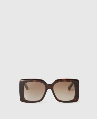 Oversized-Sonnenbrille mit quadratischen Gläsern und Farbverlauf