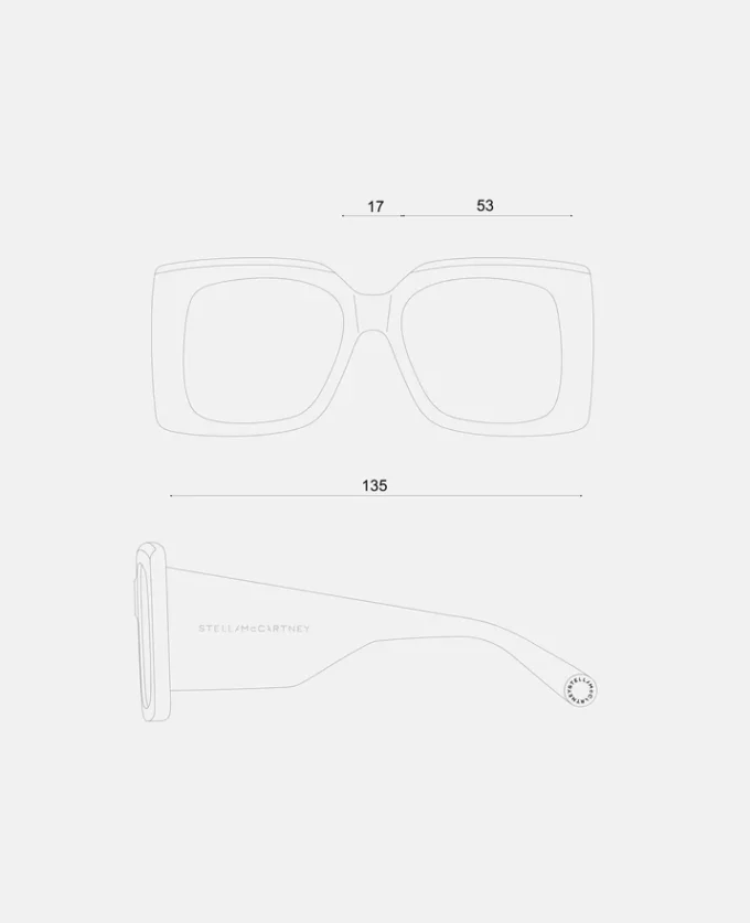 Oversized-Sonnenbrille mit quadratischen Gläsern und Farbverlauf