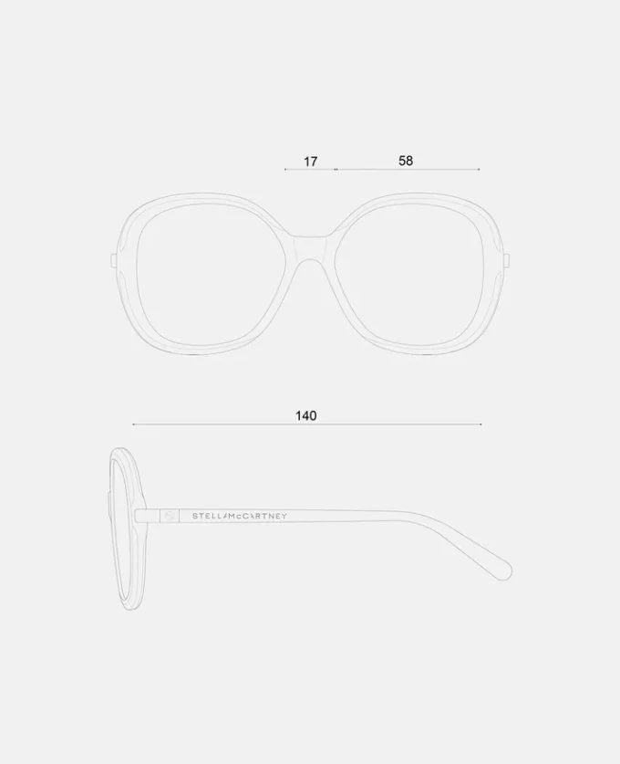 Oversized-Sonnenbrille mit rundem Verlauf