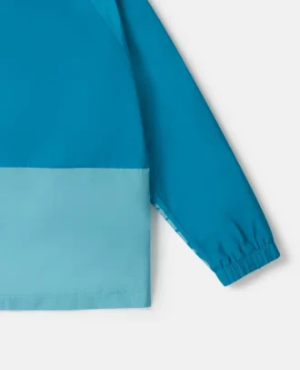 Parka-Jacke mit Kapuze und Farbblock-Design