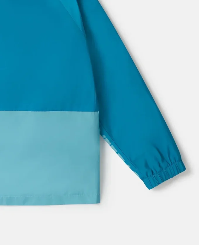 Parka-Jacke mit Kapuze und Farbblock-Design
