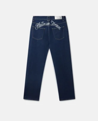 Platinum Dream Bestickte Mid-Rise-Jeans mit geradem Bein