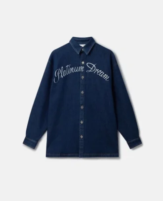 Platinum Dream Oversized-Jeanshemd mit Stickerei