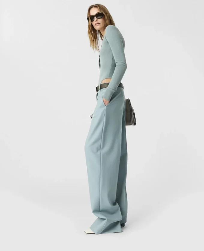 Plissierte Hose mit geradem Bein