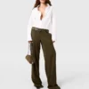 Plissierte Hose mit geradem Bein