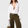 Plissierte Hose mit geradem Bein