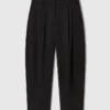 Plissierte Wollhose mit hoher Leibhöhe