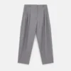 Plissierte Wollhose mit hoher Leibhöhe