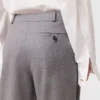 Plissierte Wollhose mit hoher Leibhöhe