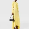 Plissiertes Jersey-Maxikleid mit langen Ärmeln