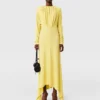 Plissiertes Jersey-Maxikleid mit langen Ärmeln