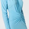 Plissiertes Jersey-Midikleid mit langen Ärmeln