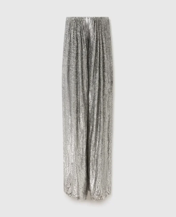 Plissiertes Kleid aus Metallic-Samt