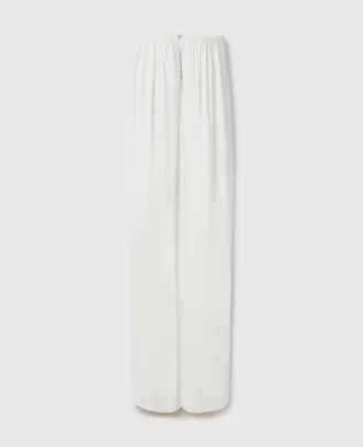 Plissiertes trägerloses Kleid aus Seidenmischung