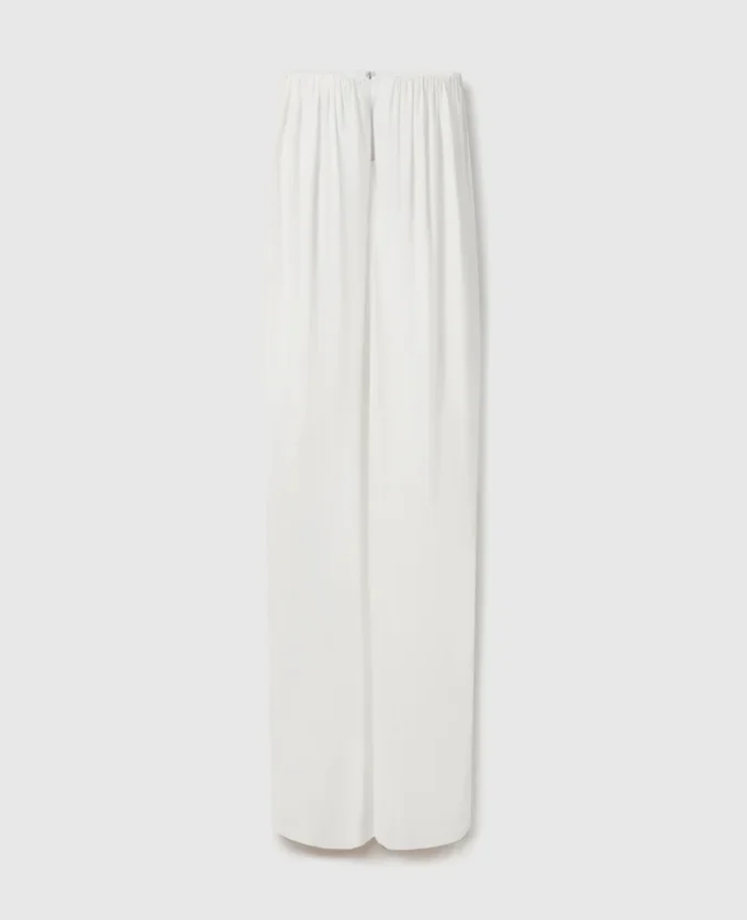 Plissiertes trägerloses Kleid aus Seidenmischung