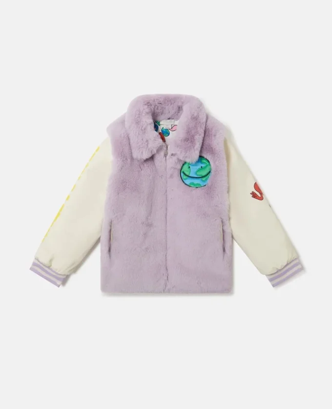 Plüsch-Teddyjacke mit Earth Friends-Grafik