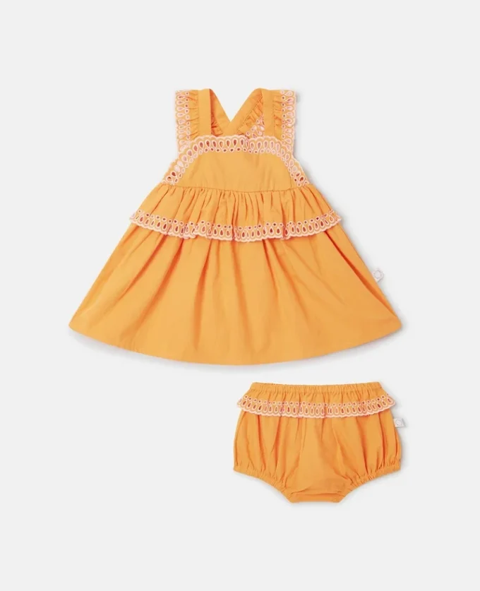 Popeline-Kleid und Bloomers-Set